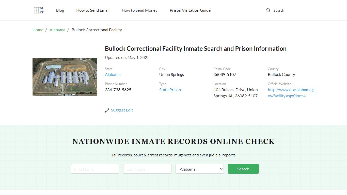 Bullock Correctional Facility Inmate Search, Visitation ...